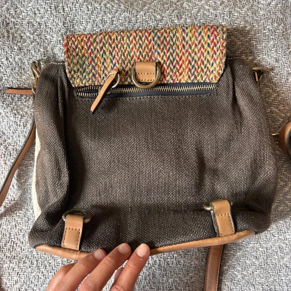 Handmade Spanish Crossbody Backpack – Woven Multicolor Flap - Picture 7 of 7